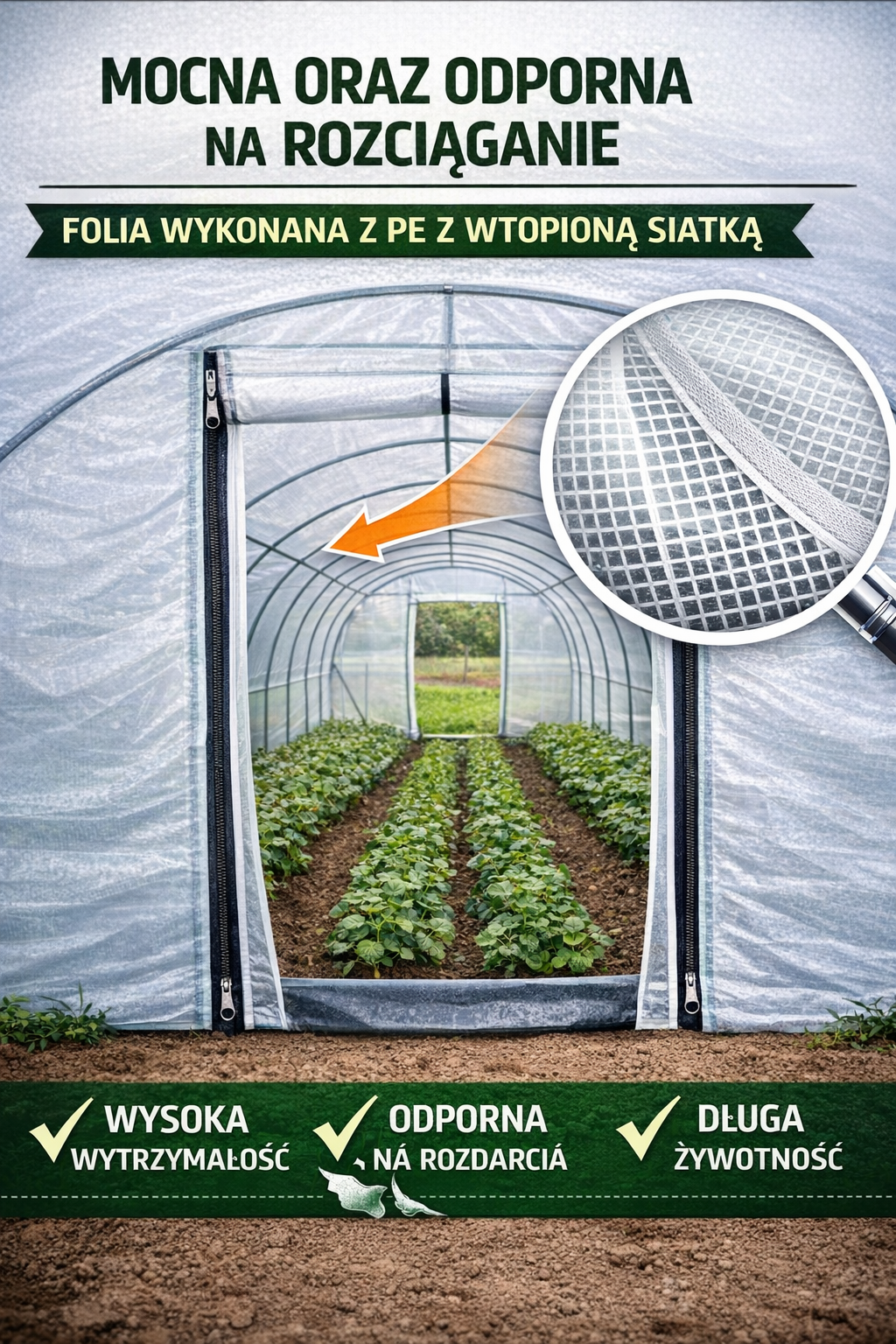 Folia na tunel 2,5x5 BIAŁA