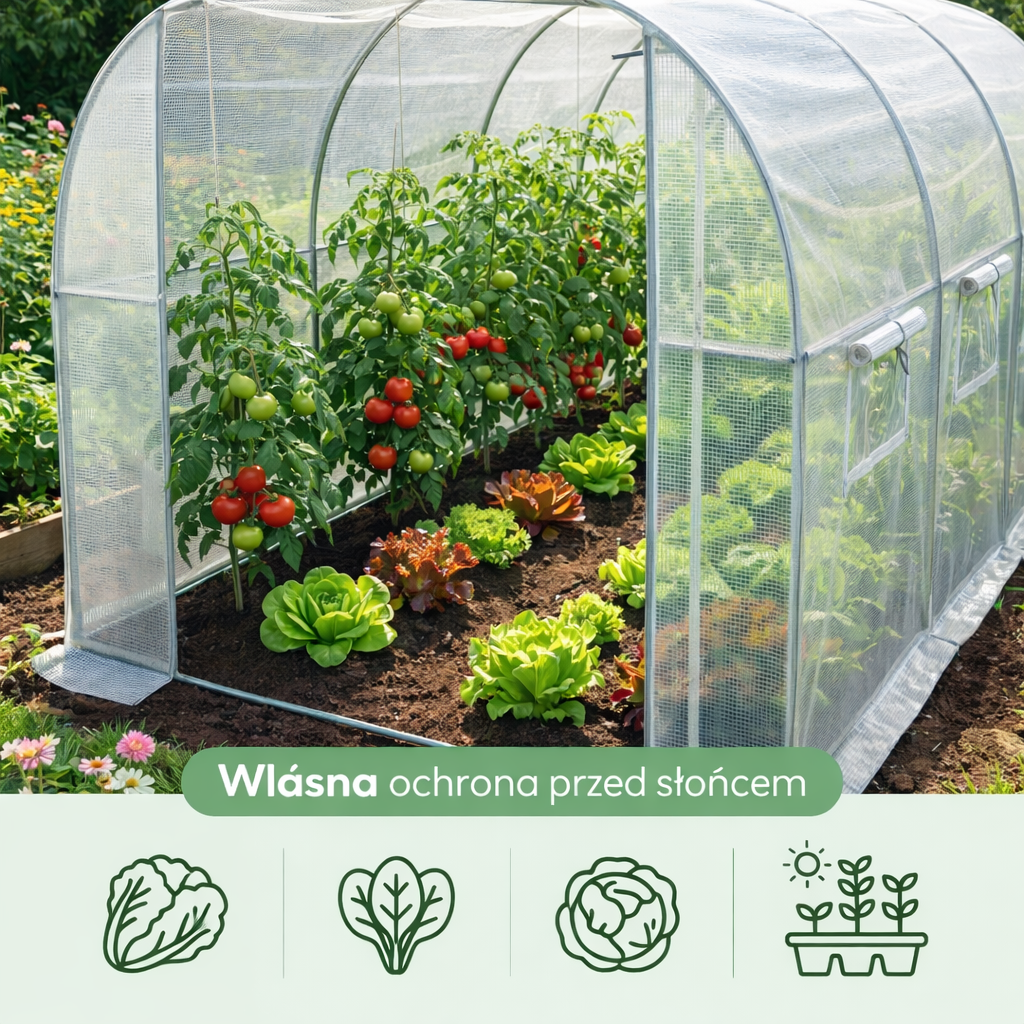 Tunel Foliowy 2x3 BIAŁY 25mm OCYNKOWANY 6m2 1 wejście