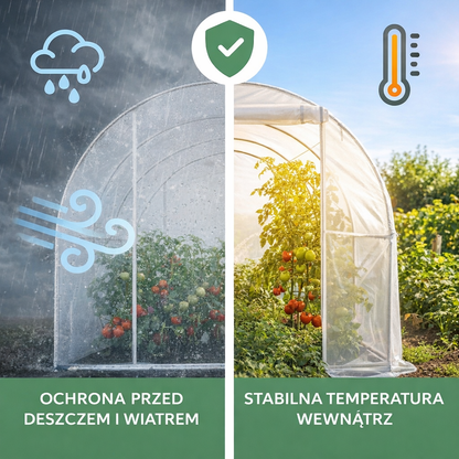 Tunel Foliowy 2x3 BIAŁY 25mm OCYNKOWANY 6m2 1 wejście