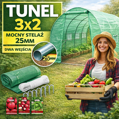 tunel foliowy ogrodowy zielony 3x2m ocynkowany zdjecie glowne