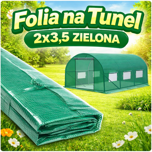 Folia Zamienna na Tunel Ogrodowy 2x3,5 ZIELONA