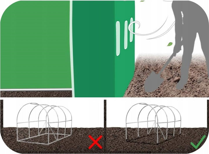 tunel foliowy ogrodowy zielony 3x4,5m ocynkowany wymiary - dlugosc