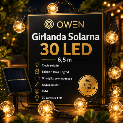 OWEN™ Girlanda Solarna 30 LED 6m