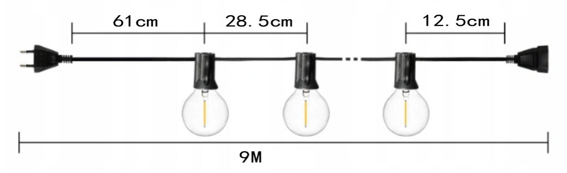 girlanda LED ogrodowa zewnetrzna 9m opakowanie oryginalne