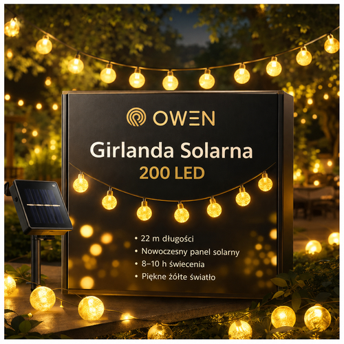 girlanda solarna LED ogrodowa 22m 200 LED zdjecie glowne